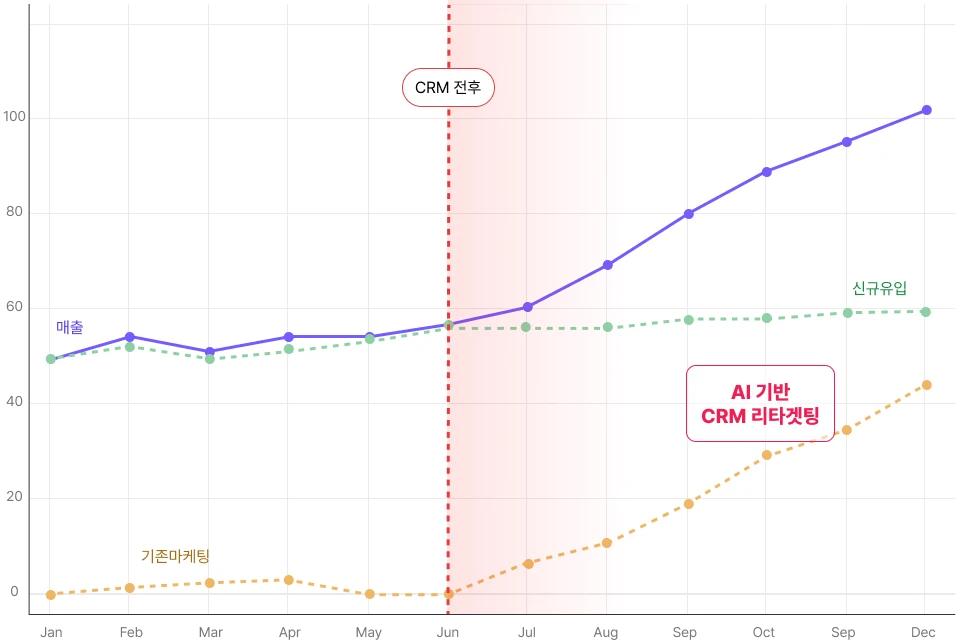 CRM을 통한 리타겟팅 그래프
